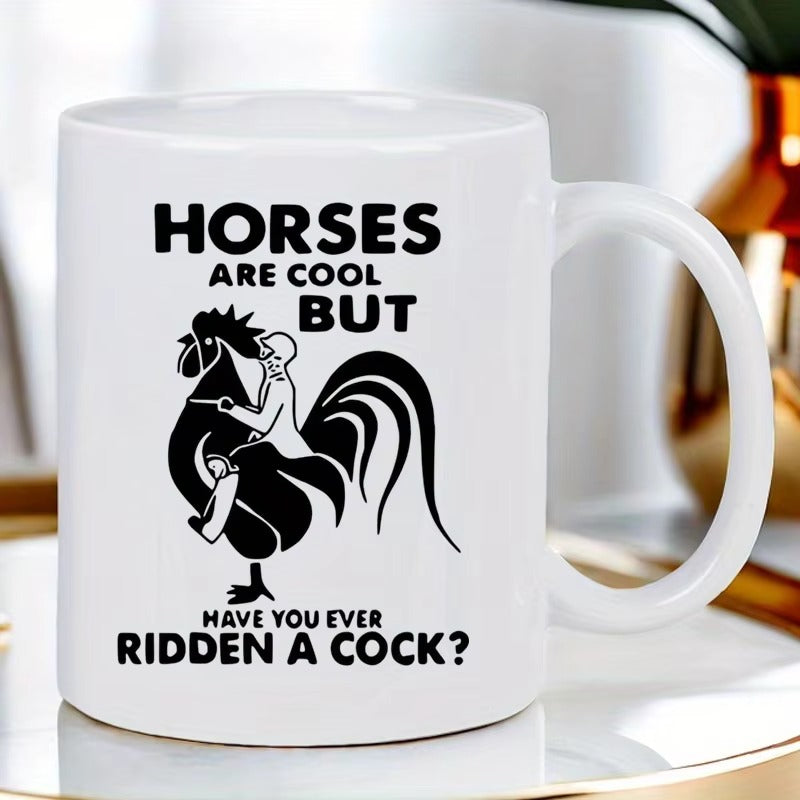 Coffee mug with horses