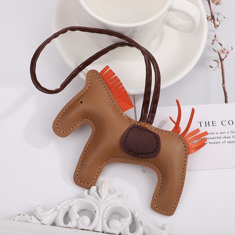 Leather equestrian keychain - Dream Horse
